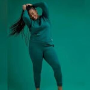 Thirdlove | 24/7 Cotton-Touch Terry Pullover Sweater Teal Athleisure Lounge M